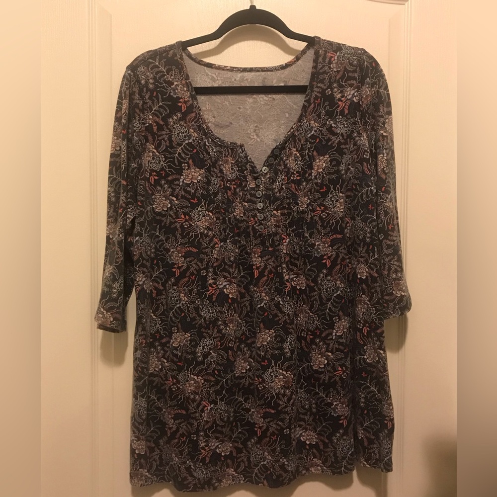 Woman Within 3/4 Sleeve Shirt